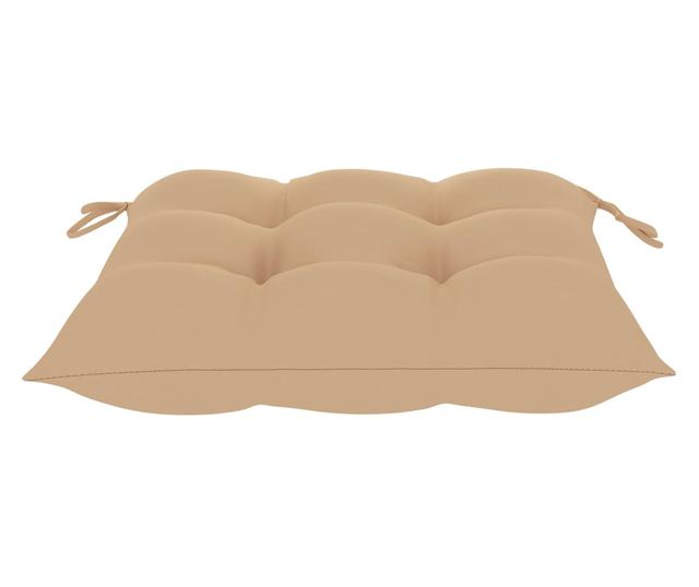 Градински столове с възглавници, 2 бр., Масивно дърво тиково дърво