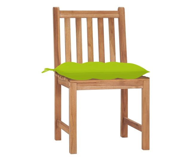 Градински столове с възглавници, 2 бр., Масивно дърво тиково дърво