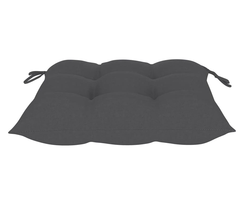 Сгъваеми градински столове с възглавници, 8 бр., масивна тикова дървесина - 9