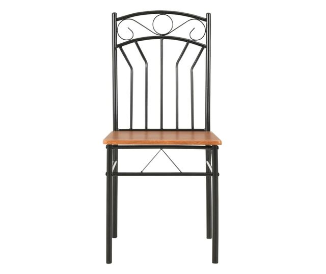 Set kuhinjskog namještaja, 7 dijelova, smeđa, MDF i čelik