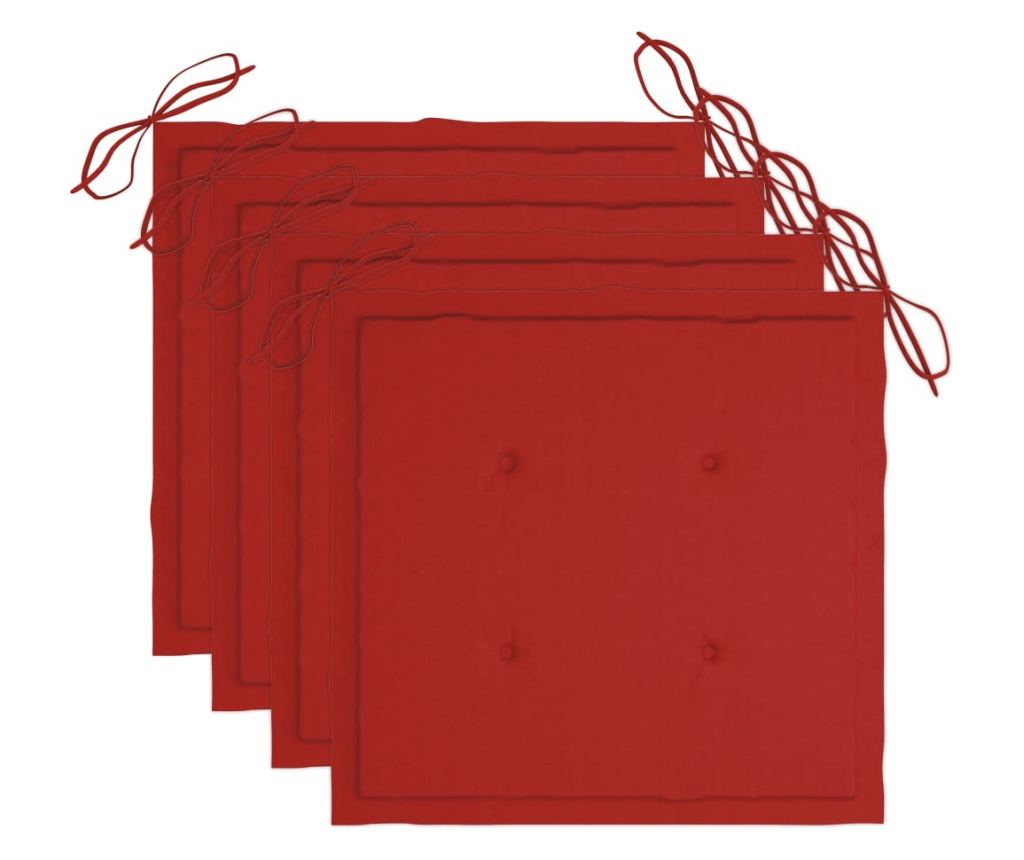 Градински столове с възглавници, 3 бр., Масивна акациева дървесина - 6