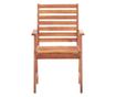 Външни столове с възглавници, 3 бр., Масивна акациева дървесина thumbnail 4