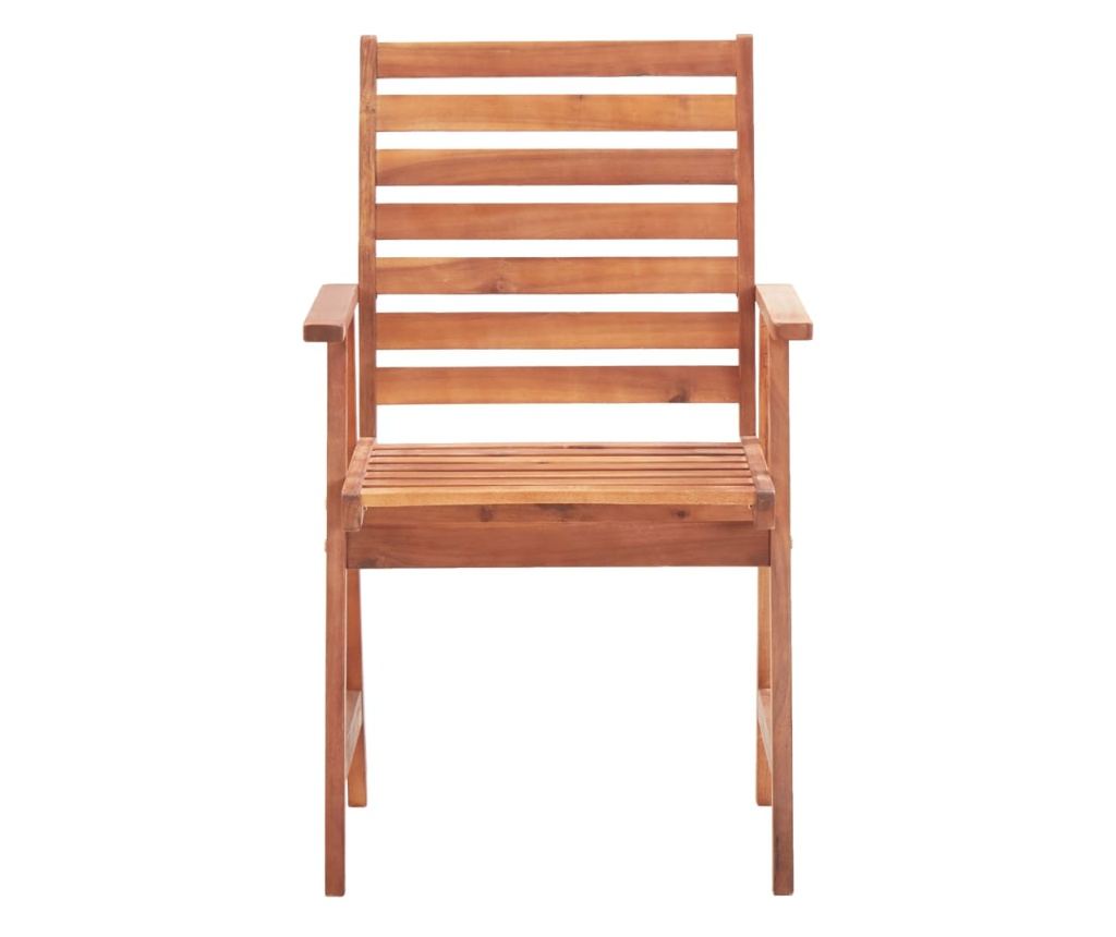 Външни столове с възглавници, 3 бр., Масивна акациева дървесина - 4