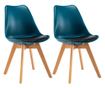 Stolice za blagovaonicu, 2 kom., tirkizna i crna, umjetna koža