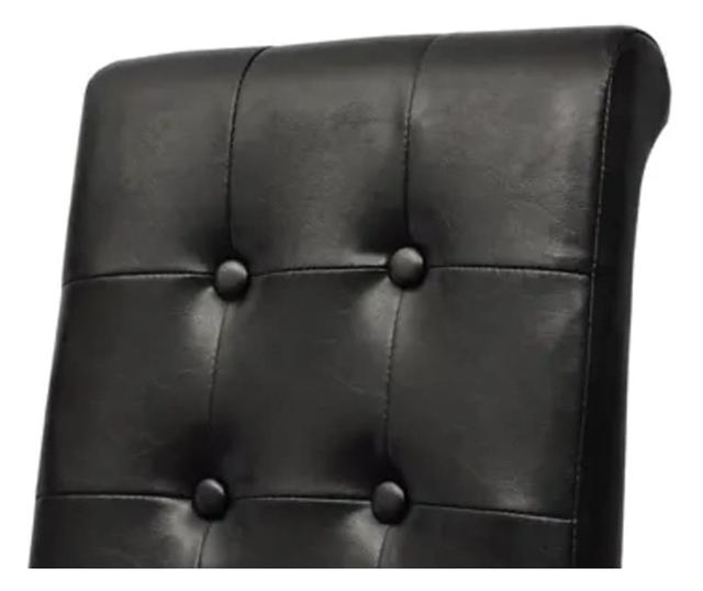 Kuhinjske stolice, 2 kom., crna, umjetna koža