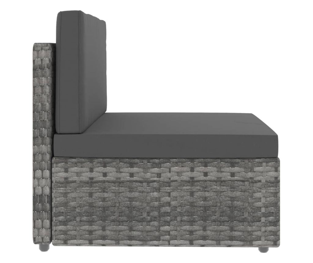 Modularna sofa za 2 osobe, siva, poli ratan - 5