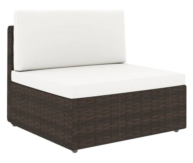 Vrtni namještaj s jastucima, 12 dijelova, smeđi, poliratan