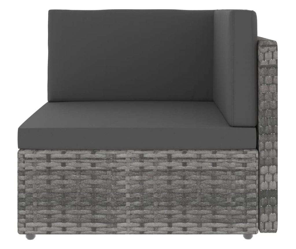 Modularna sofa za 2 osobe, siva, poli ratan - 9