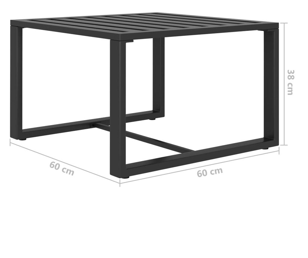 Градински комплект мебели с възглавници, 6 части, антрацит, алуминий - 5