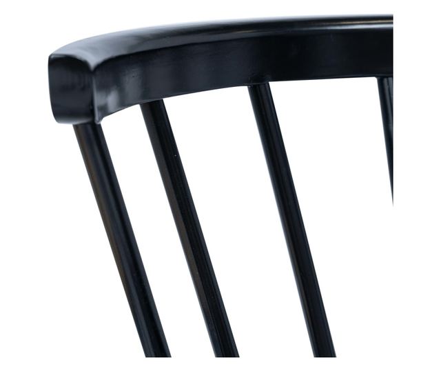 Kuhinjske stolice, 4 kom., crne, masivno drvo hevea