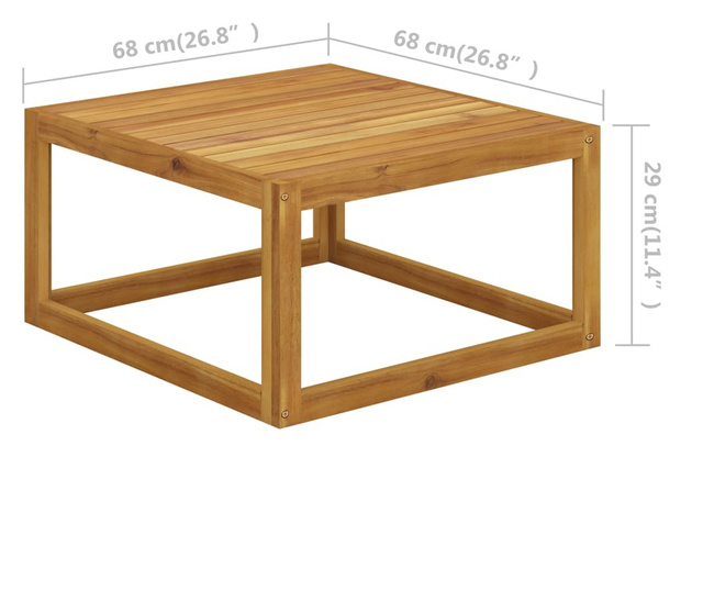 Măsuță de cafea, 68x68x29 cm, lemn masiv de acacia