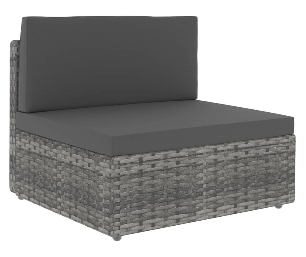 Modularna sofa za 2 osobe, siva, poli ratan - 3