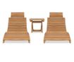 Сгъваем комплект градински мебели, 3 части, масивно тиково дърво thumbnail 2