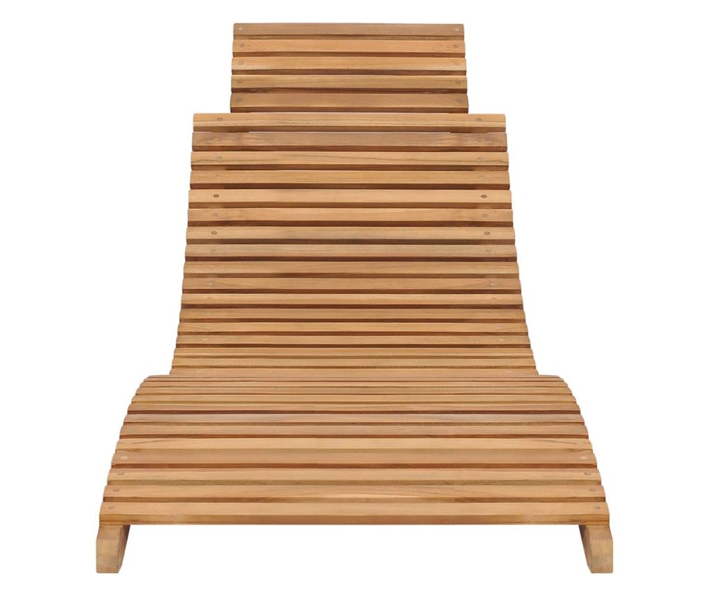 Сгъваем комплект градински мебели, 3 части, масивно тиково дърво - 4