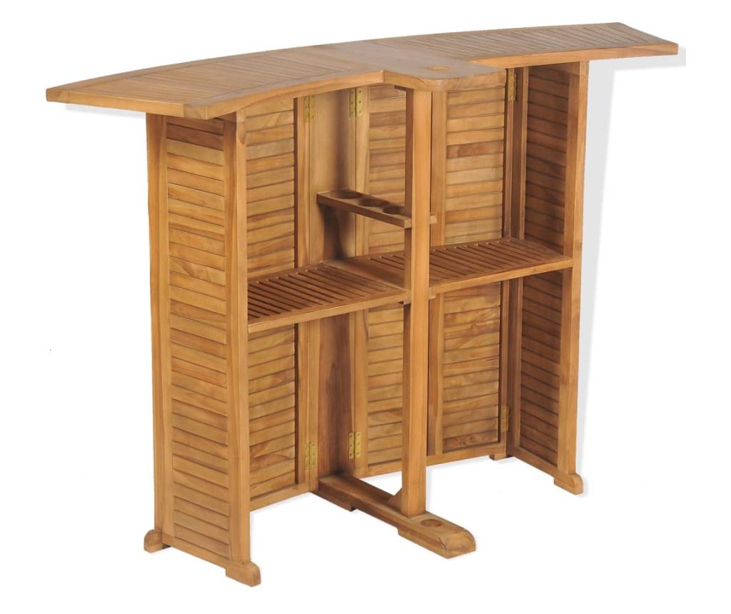 Sklopivi barski stol od masivne tikovine 155 x 53 x 105 cm - 11