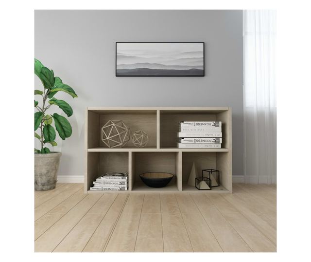 sonomatölgy-színű forgácslap könyv-/tálalószekrény 50x25x80 cm
