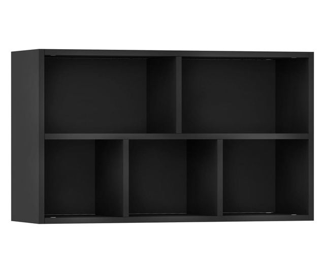 fekete forgácslap könyv-/tálalószekrény 50 x 25 x 80 cm