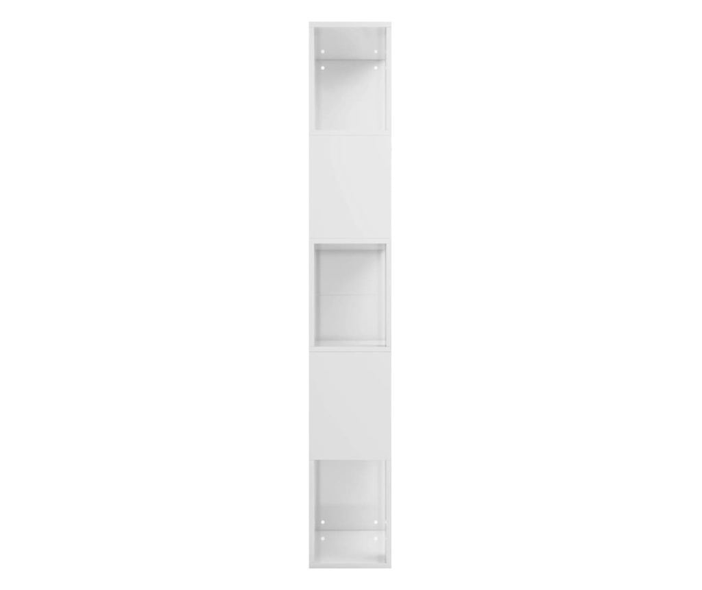 magasfényű fehér könyvszekrény/térelválasztó 45 x 24 x 159 cm - 11