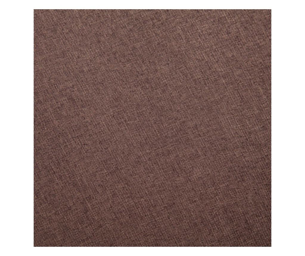 Диван с 3 места, кафяв, текстилна материя - 7