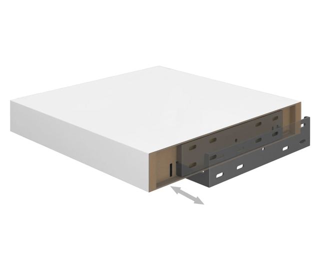magasfényű fehér MDF lebegő fali polc 23 x 23,5 x 3,8 cm