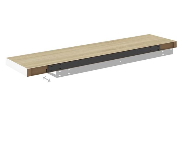 Fali polc tlgy s fehr, 90x23,5x3,8 cm, MDF