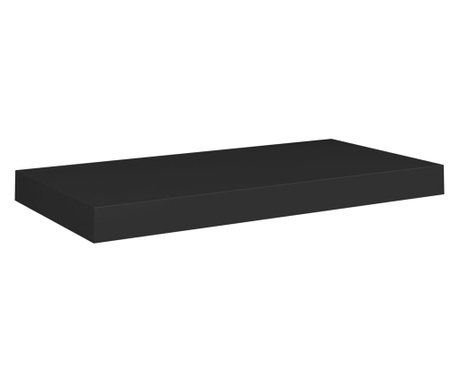 Raft de perete suspendat, negru, 50x23x3,8 cm, MDF