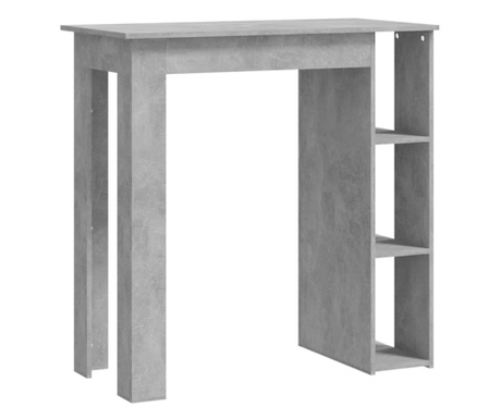 Masă de bar cu raft, gri beton,102x50x103,5 cm, PAL