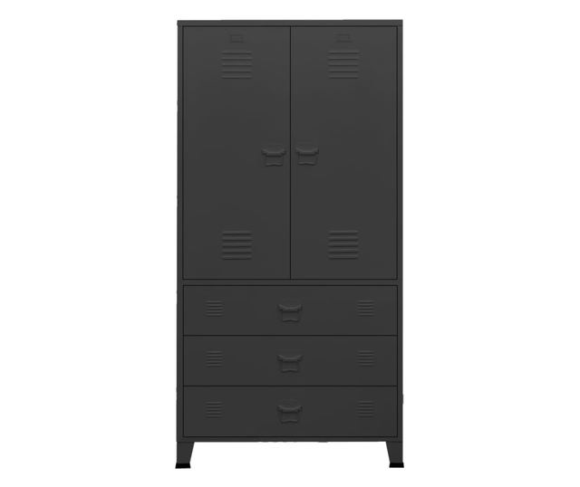 Industrijski ormar crni 90 x 50 x 180 cm metalni