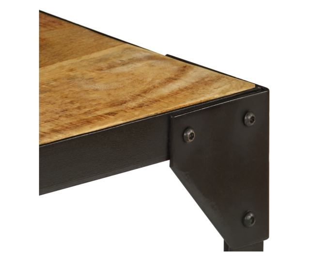 Stolić za kavu, 110 cm, neobrađeno masivno drvo manga, čelik