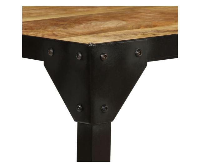 Stolić za kavu, 110 cm, neobrađeno masivno drvo manga, čelik