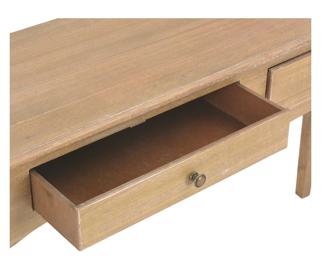 Masă consolă cu 2 sertare, 120 x 35 x 76 cm, lemn masiv de pin - Vivre