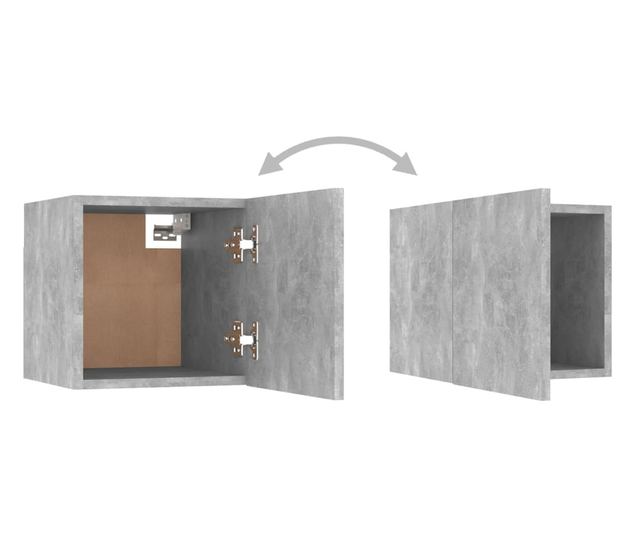 Set TV komoda, 3 kom., siva beton, PAL