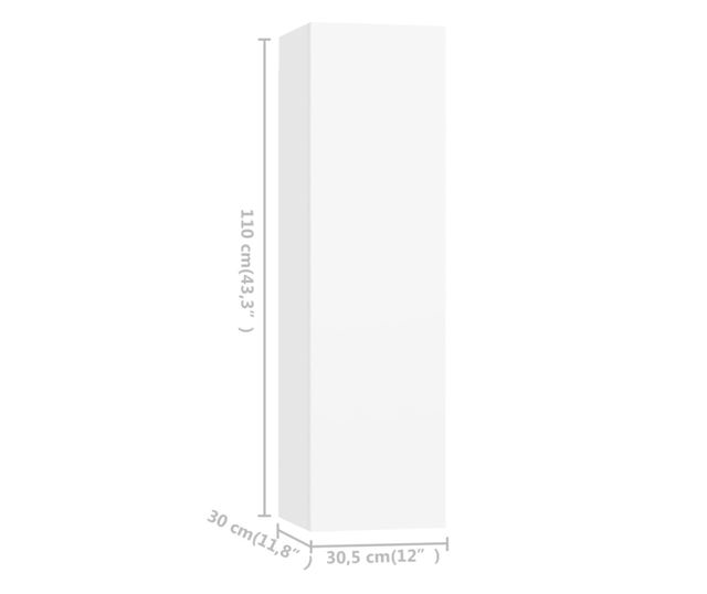 Set za TV, 8 komada, bijela, PAL