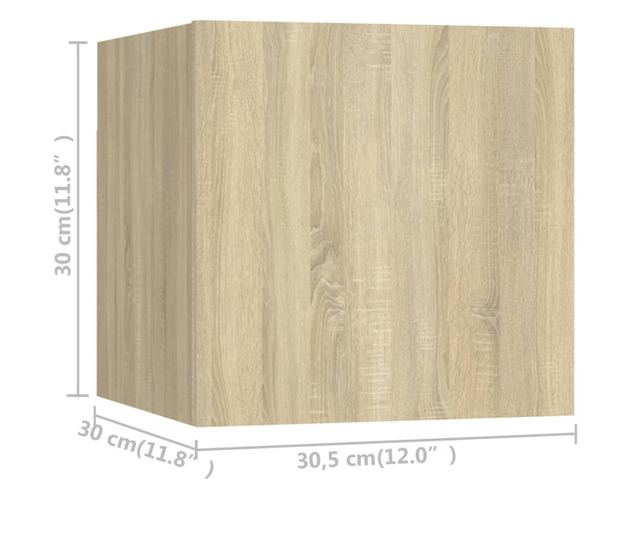 Set TV ormara, 3 dijela, sonoma hrast, iverica