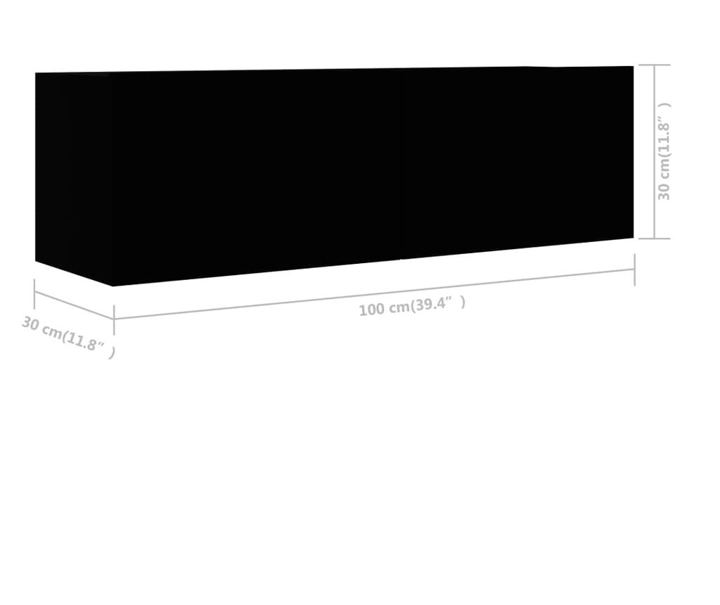 TV Ormarić Set, 6 Komada, Crni, Iverica - 6