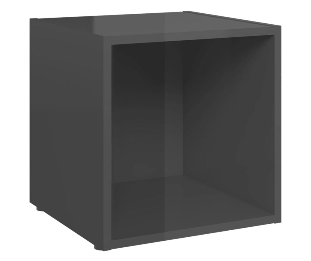 Set TV ormarića, 8 dijelova, visokog sjaja, siva, iverica - 6