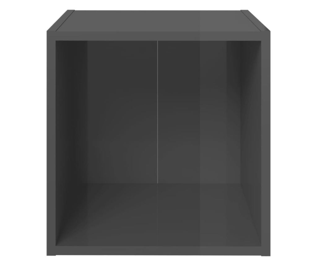 Set TV ormarića, 8 dijelova, visokog sjaja, siva, iverica - 7