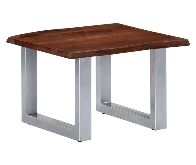 Stolić za kavu, prirodni rubovi, 60x60x40 cm, masivno drvo bagrema