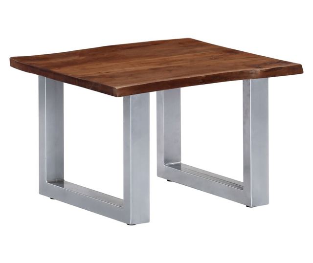 Stolić za kavu, prirodni rubovi, 60x60x40 cm, masivno drvo bagrema