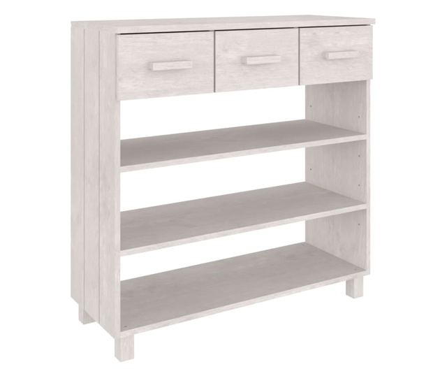 Masuta consola, alb, 90x35x90 cm, lemn masiv de pin