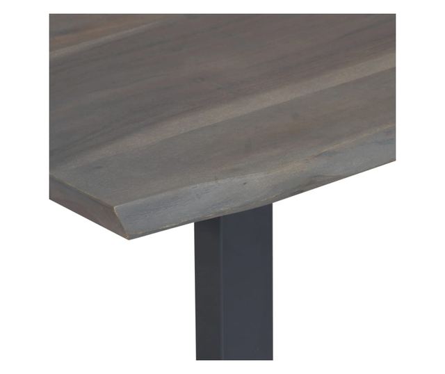 Stolić za kavu, sive prirodne rubove 115x60x40 cm, masivno drvo akacije