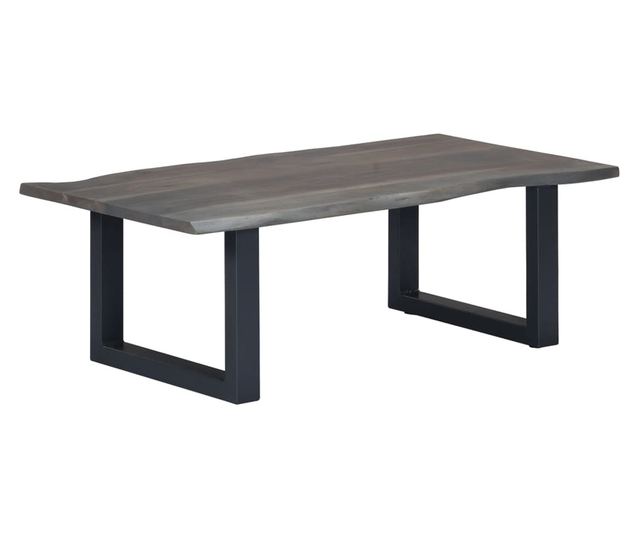 Stolić za kavu, sive prirodne rubove 115x60x40 cm, masivno drvo akacije