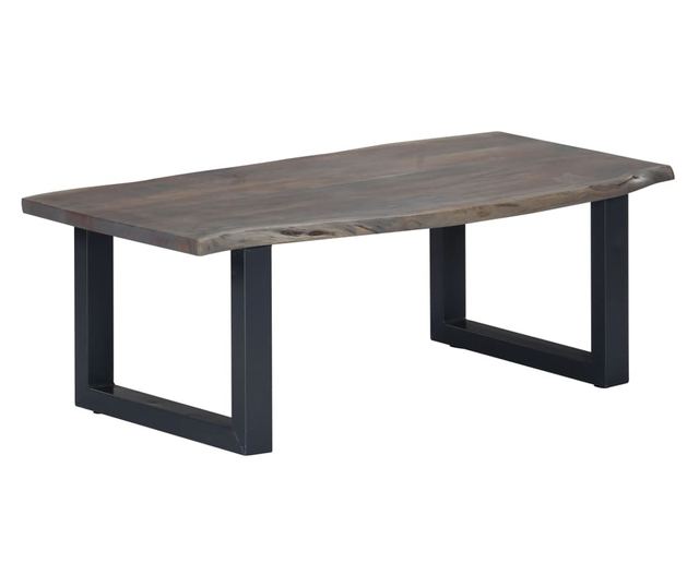 Stolić za kavu, sive prirodne rubove 115x60x40 cm, masivno drvo akacije