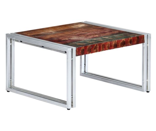 Stolić za kavu, 60 x 60 x 35 cm, reciklirano masivno drvo