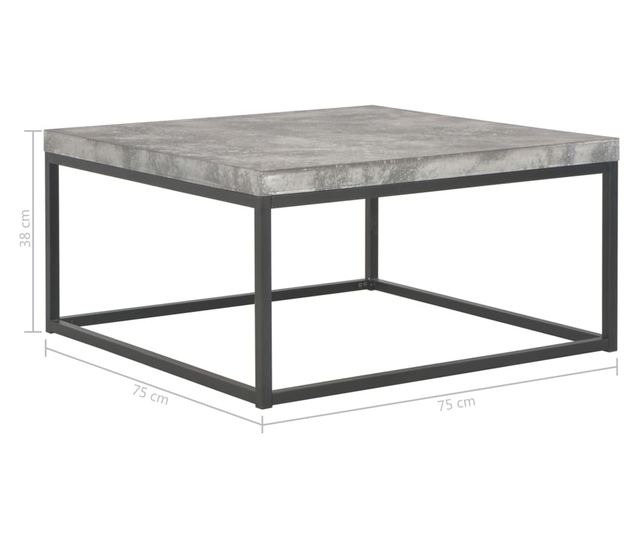 Stolić za kavu, 75 x 75 x 38 cm, izgled betona