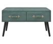 Stolić za kavu, morsko zelena, 80 x 40 x 46 cm, eko koža
