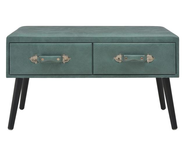 Stolić za kavu, morsko zelena, 80 x 40 x 46 cm, eko koža