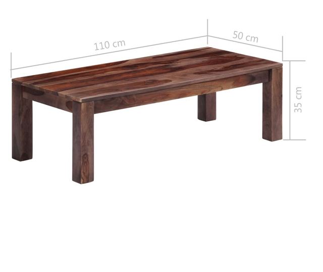 Stolić za kavu, siva, 110 x 50 x 35 cm, masivno drvo sheesham