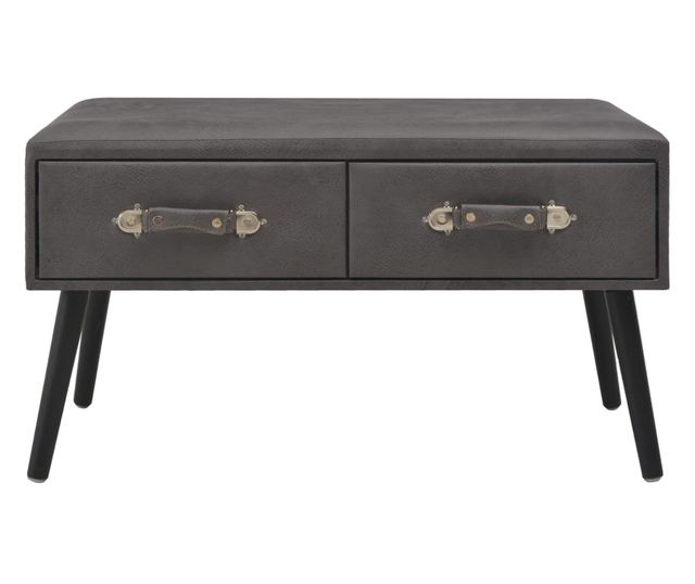 Stolić za kavu, siva, 80 x 40 x 46 cm, eko koža