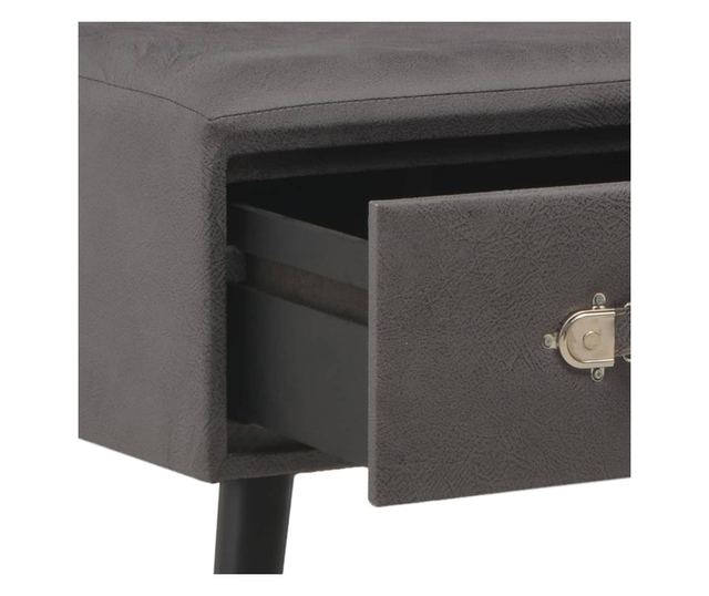 Stolić za kavu, siva, 80 x 40 x 46 cm, eko koža